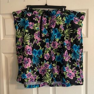 Kano board Floral Print Shorts with Drawstring 3X